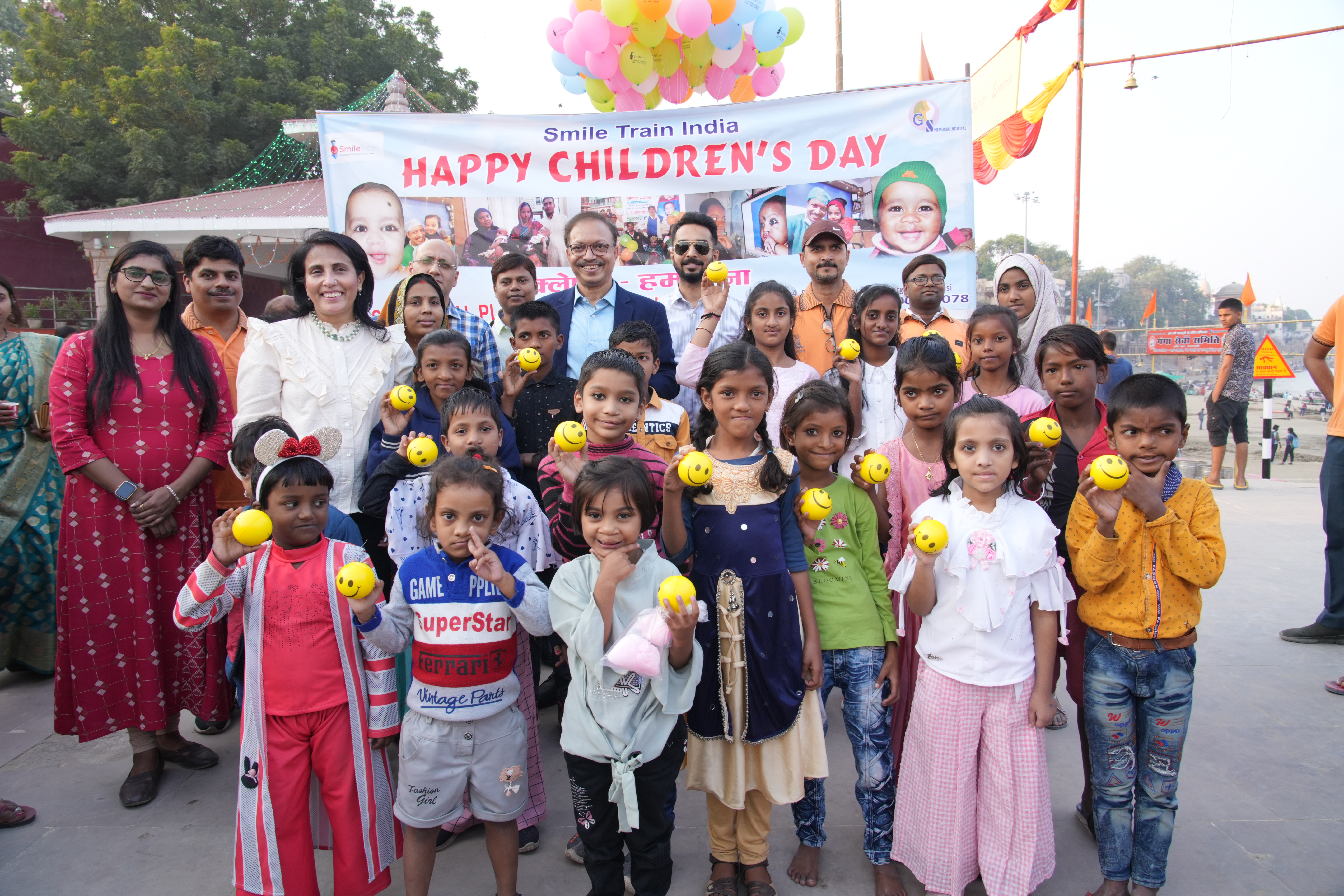 Dr Subodh celebrating Children's Day with kids