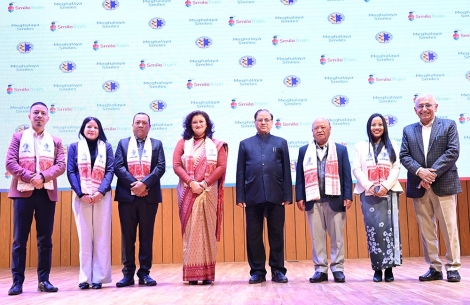 Anjali Katoch smiling and standing with Meghalaya Smiles dignitaries
