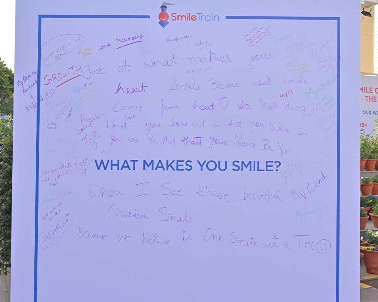 "What makes you smile?" poster