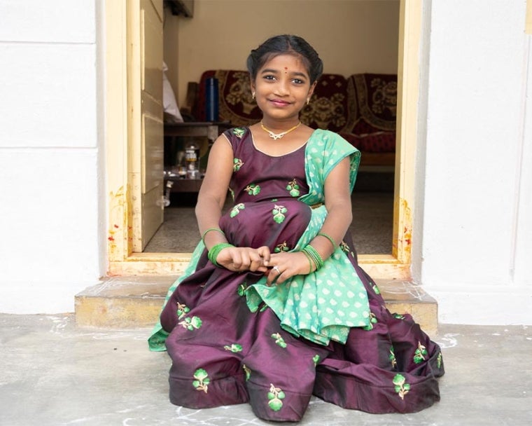 Akshara smiling after cleft surgery